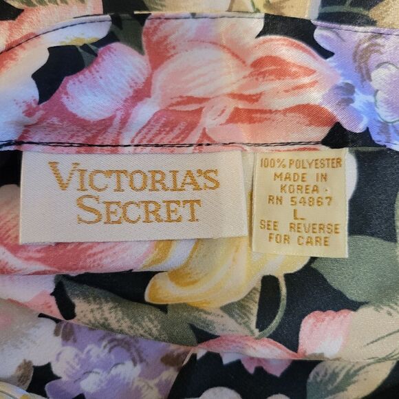 Vintage Victoria’s Secret Gold Label Floral Silk Satin Top Camisole Tank Lace L - Picture 12 of 13